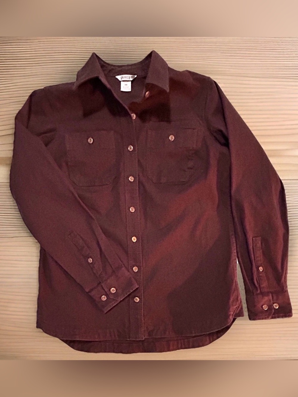 SALE! Duluth Trading Women’s Heavy Duty Canvas Fire Hose Shirt Burgundy XS